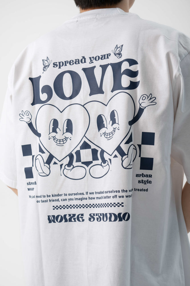 NOIZE STUDIO Spread The Love  - Oversized Tshirt 16S (WHITE)