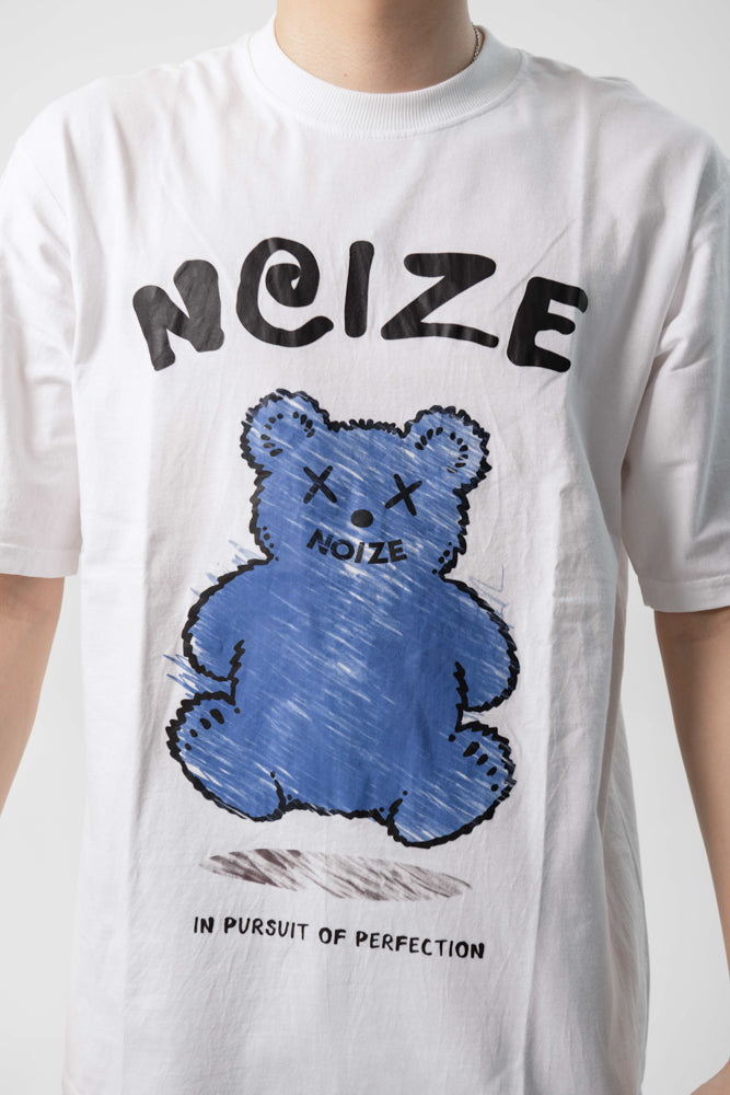 NOIZE STUDIO Distressed Ted Blue  - Oversized Tshirt 16S  (white)